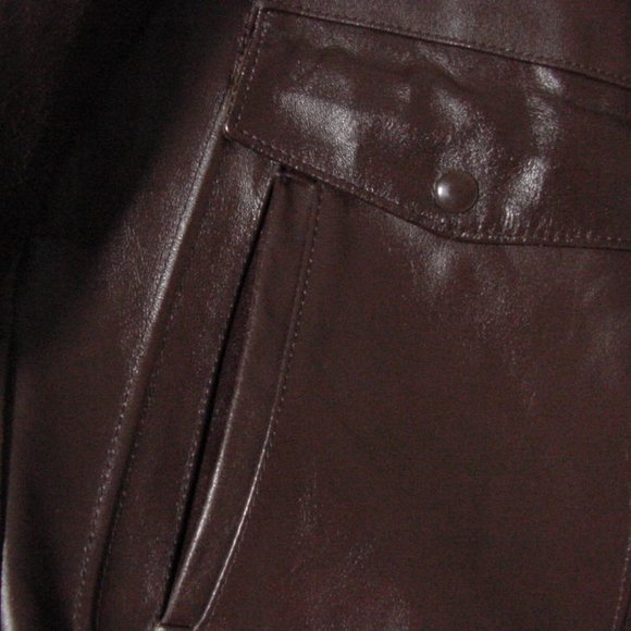Vtg 80's Sears Leather Shop Brown Bomber jacket Sz 42 USA Made - Picture 5 of 10